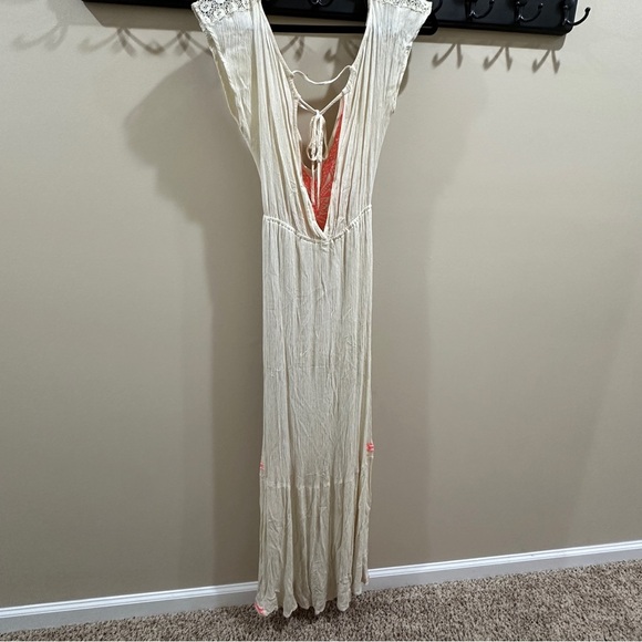 Flying Tomato Cream and Neon Boho Maxi Dress Sz S - Picture 4 of 12